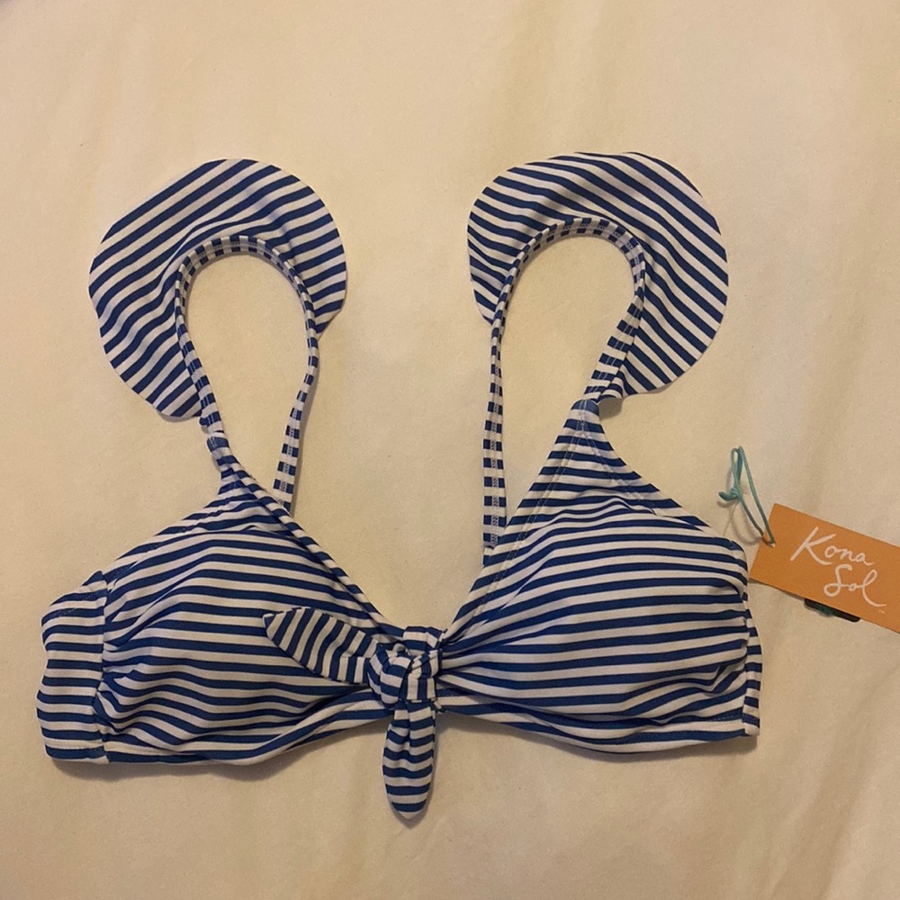 Kona Sol Navy stripped Bikini top